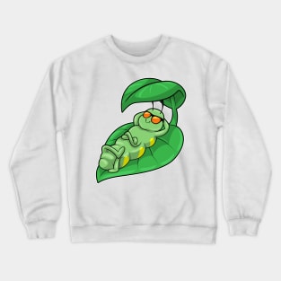 Caterpillar with Leaf Crewneck Sweatshirt